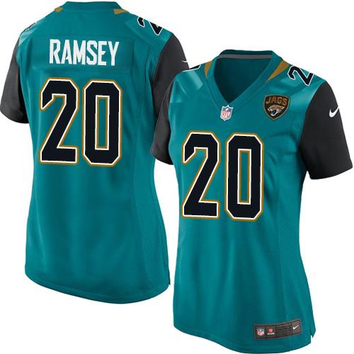 Nike Jaguars #20 Jalen Ramsey Teal Green Team Color Women's Stitched NFL Elite Jersey
